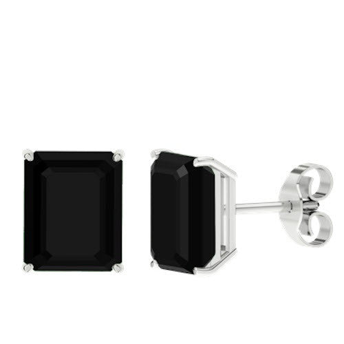 Emerald Cut Gemstone Stud Earrings