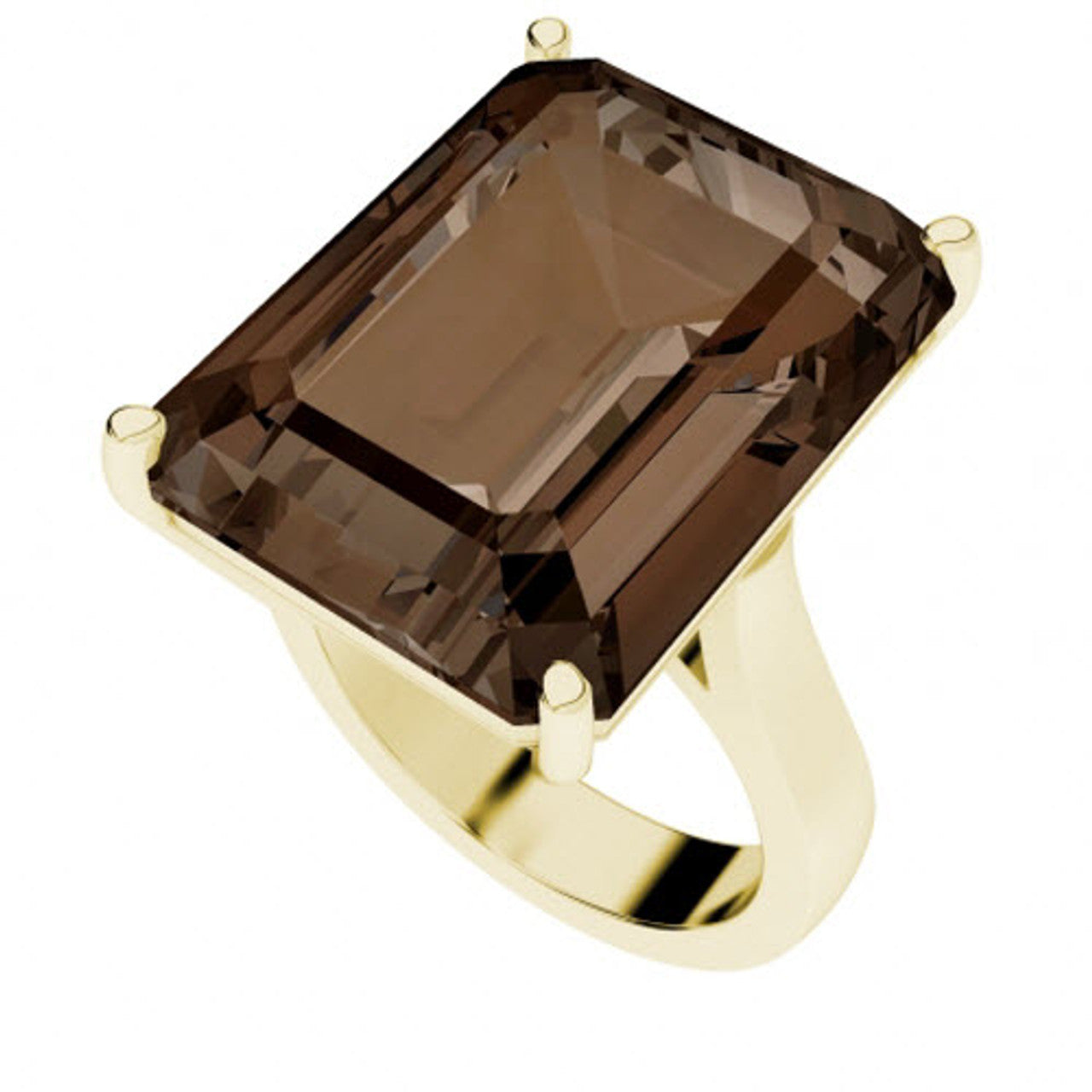 Emerald Cut Gemstone Ring in Yellow Gold