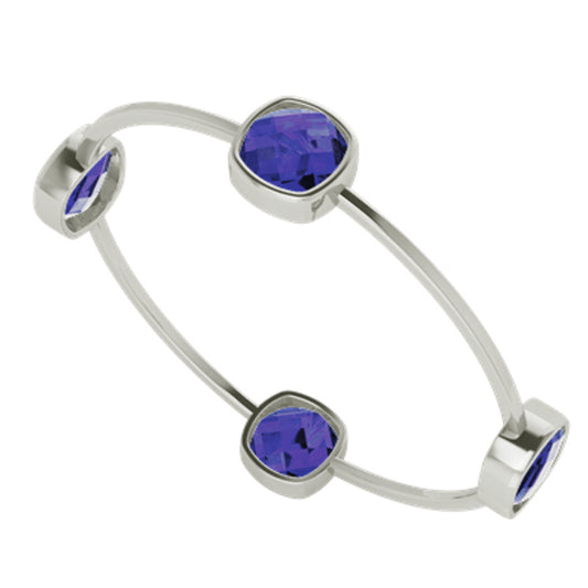 Cushion Checkerboard Gemstone Bangle