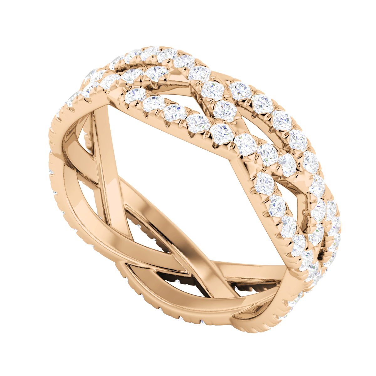 Infinite Tressé Fully Pavé Diamond Ring