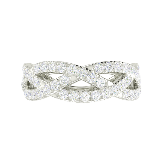INFINITE TRESSÉ RING – HALF PAVÉ