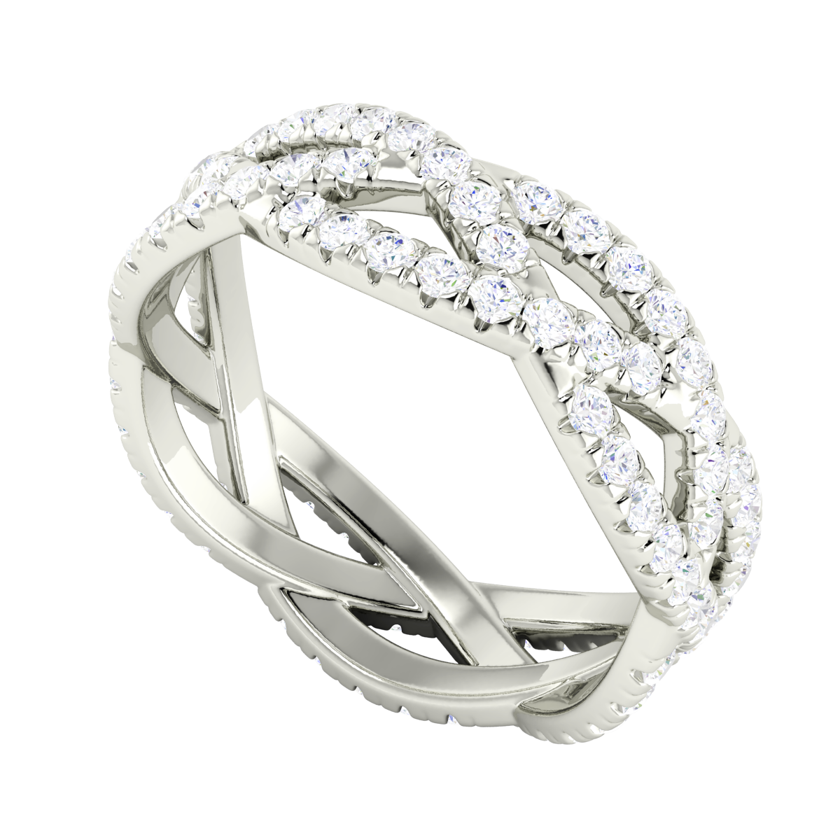 Infinite Tressé Fully Pavé Diamond Ring