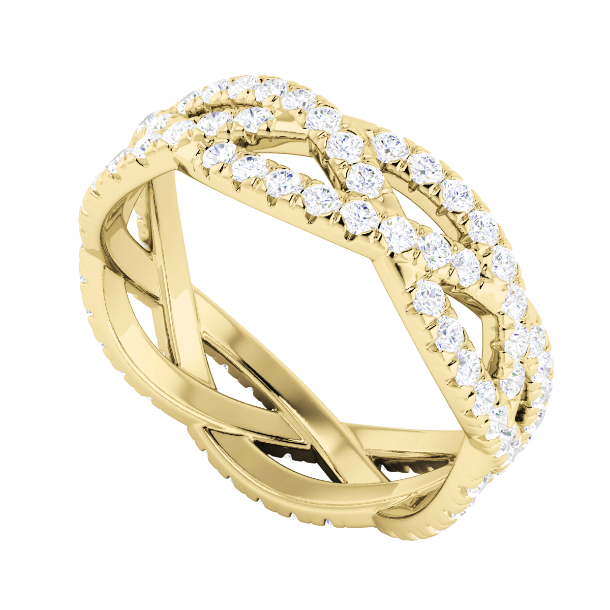Infinite Tressé Fully Pavé Diamond Ring